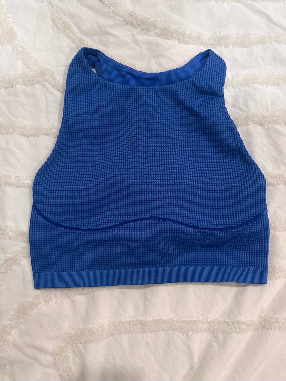 Offline by Aerie seamless waffle high neck sports bra - Blue